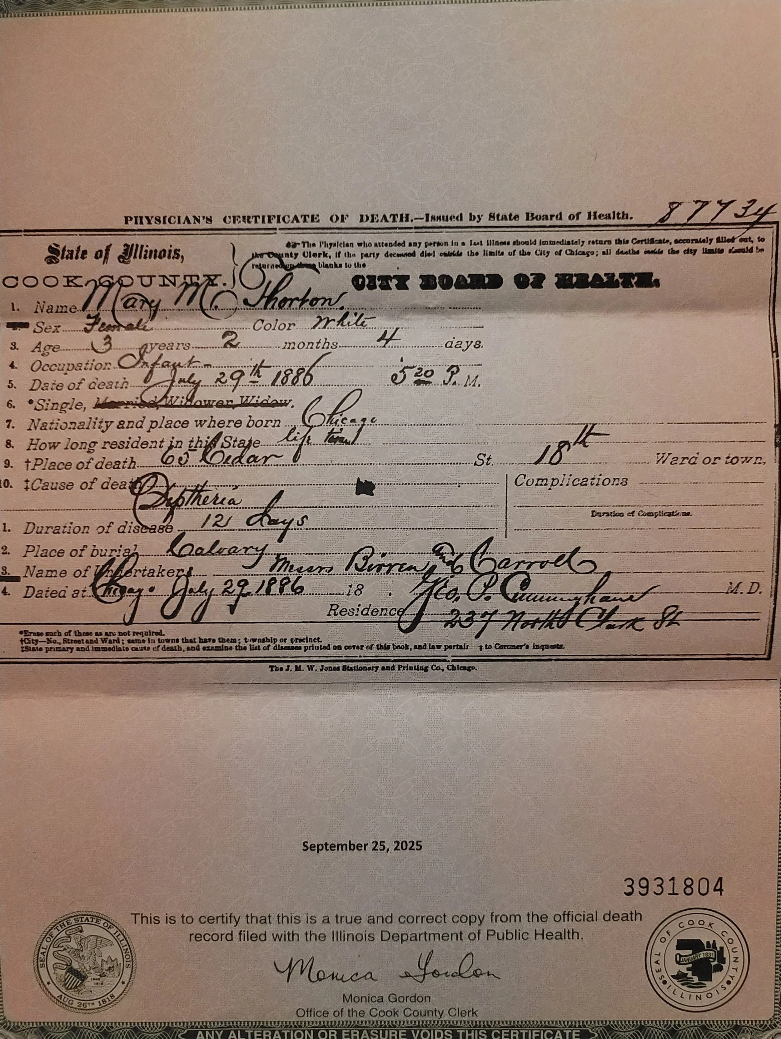 1886 death certificate