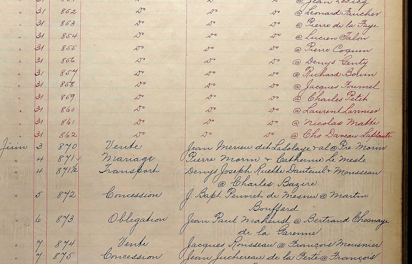 Marriage register page from Notre-Dame-de-Québec, the parish records that document Pierre Morin without ever naming him a soldier
