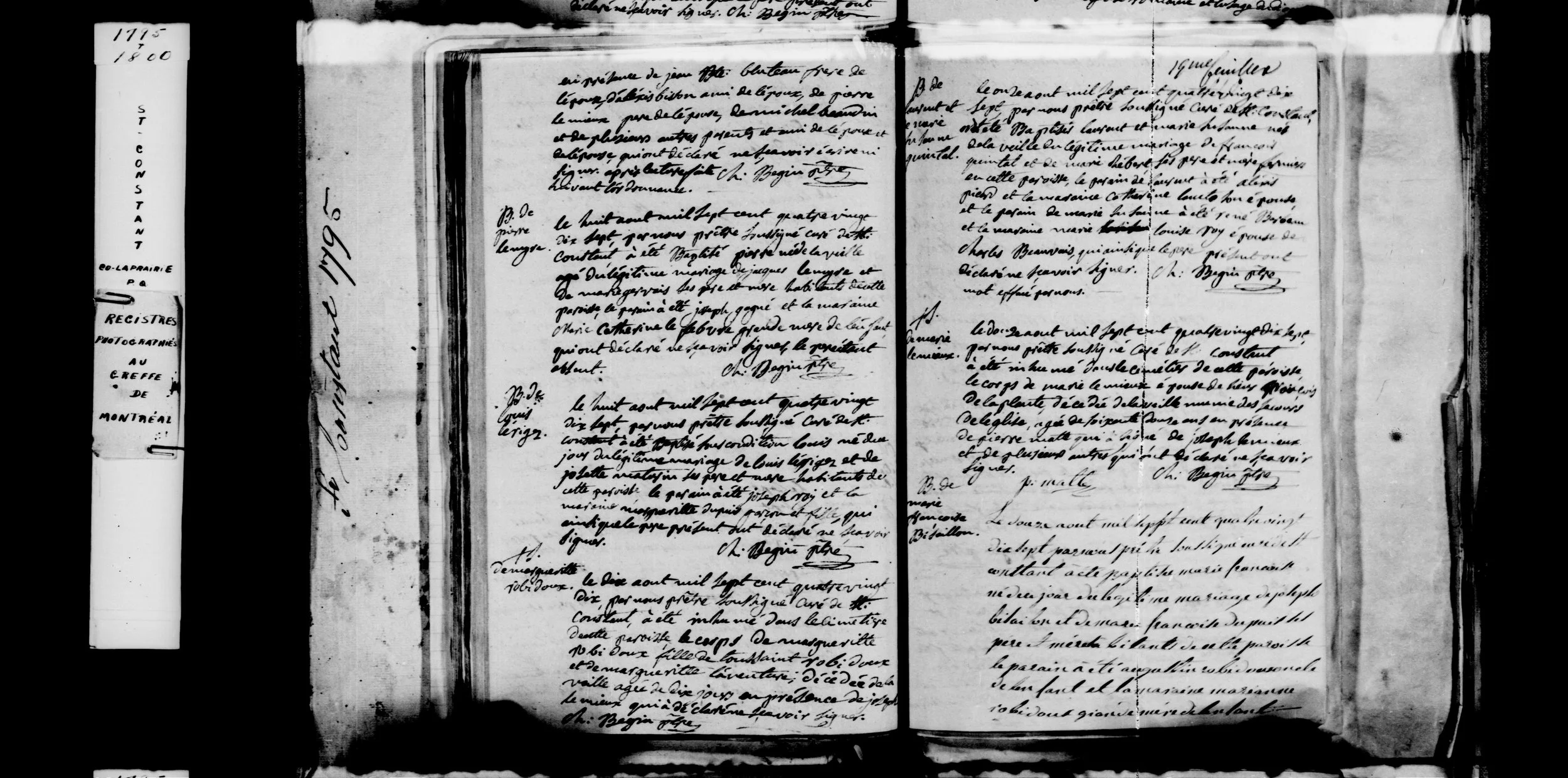 1797 St-Constant baptism register, full page