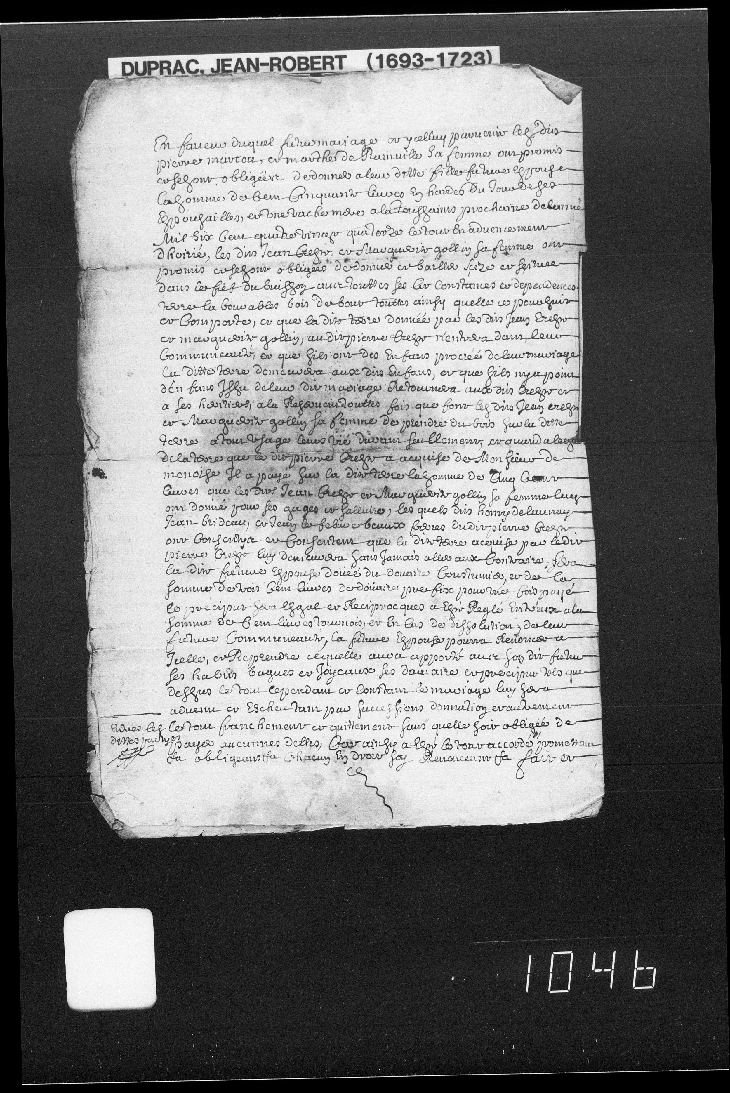 Pierre Crête × Marthe Marcou marriage contract — page 2