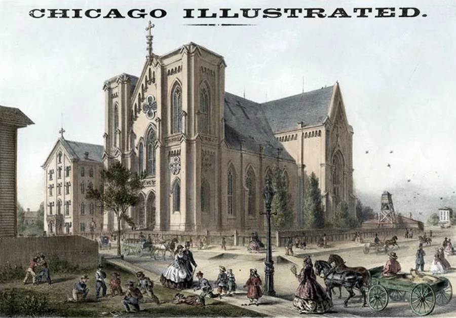 Church of the Holy Family from Chicago Illustrated, March 1866