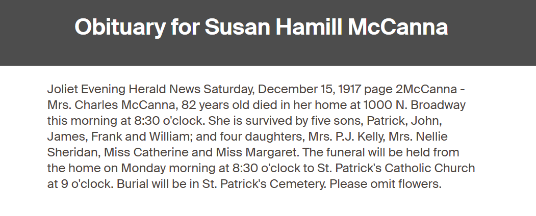 Susan Obituary