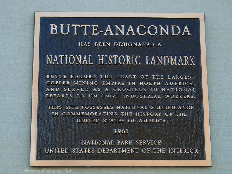 Butte-Anaconda National Historic Landmark plaque