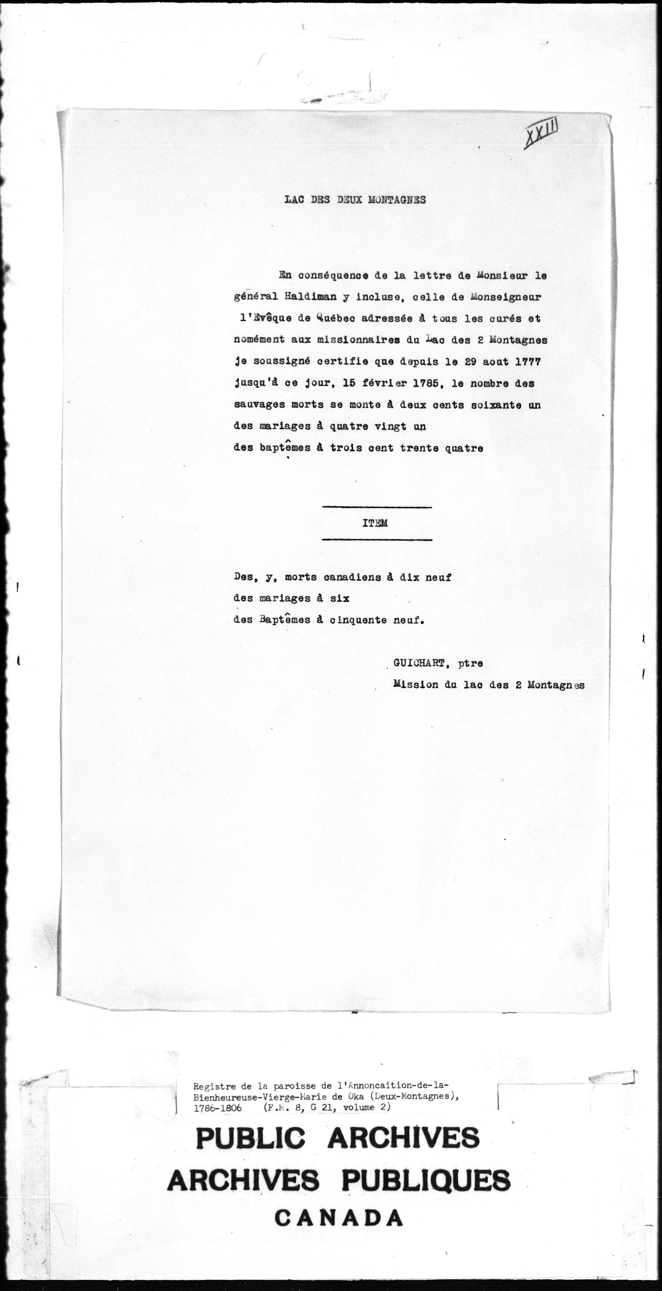 Cadieux typed transcription of Guichart Récapitulation