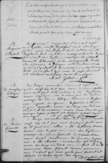 Baptism of Gabriel Guilbault, 10 October 1798, Saint-Paul-de-Joliette