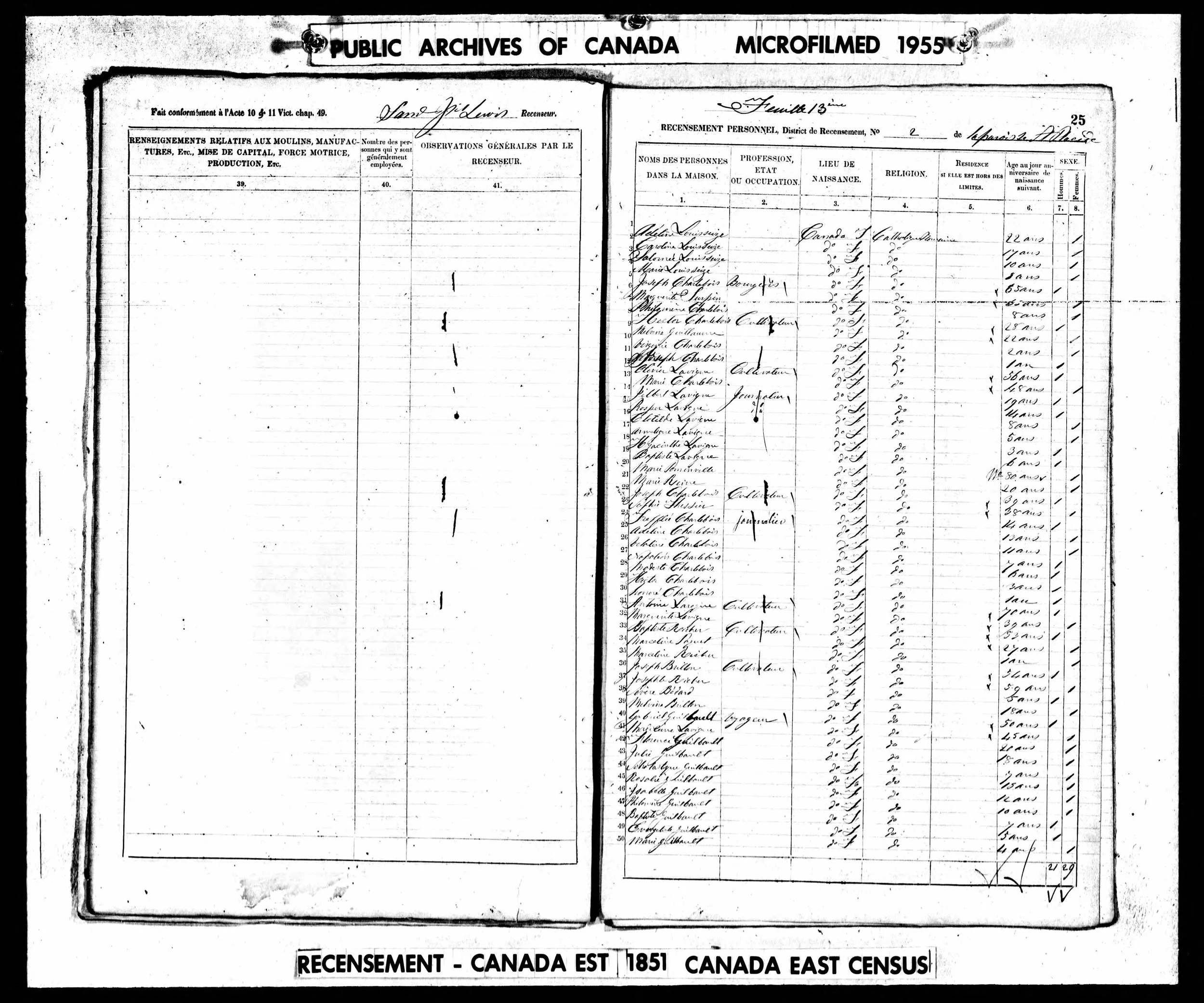 1851 Census Full Page