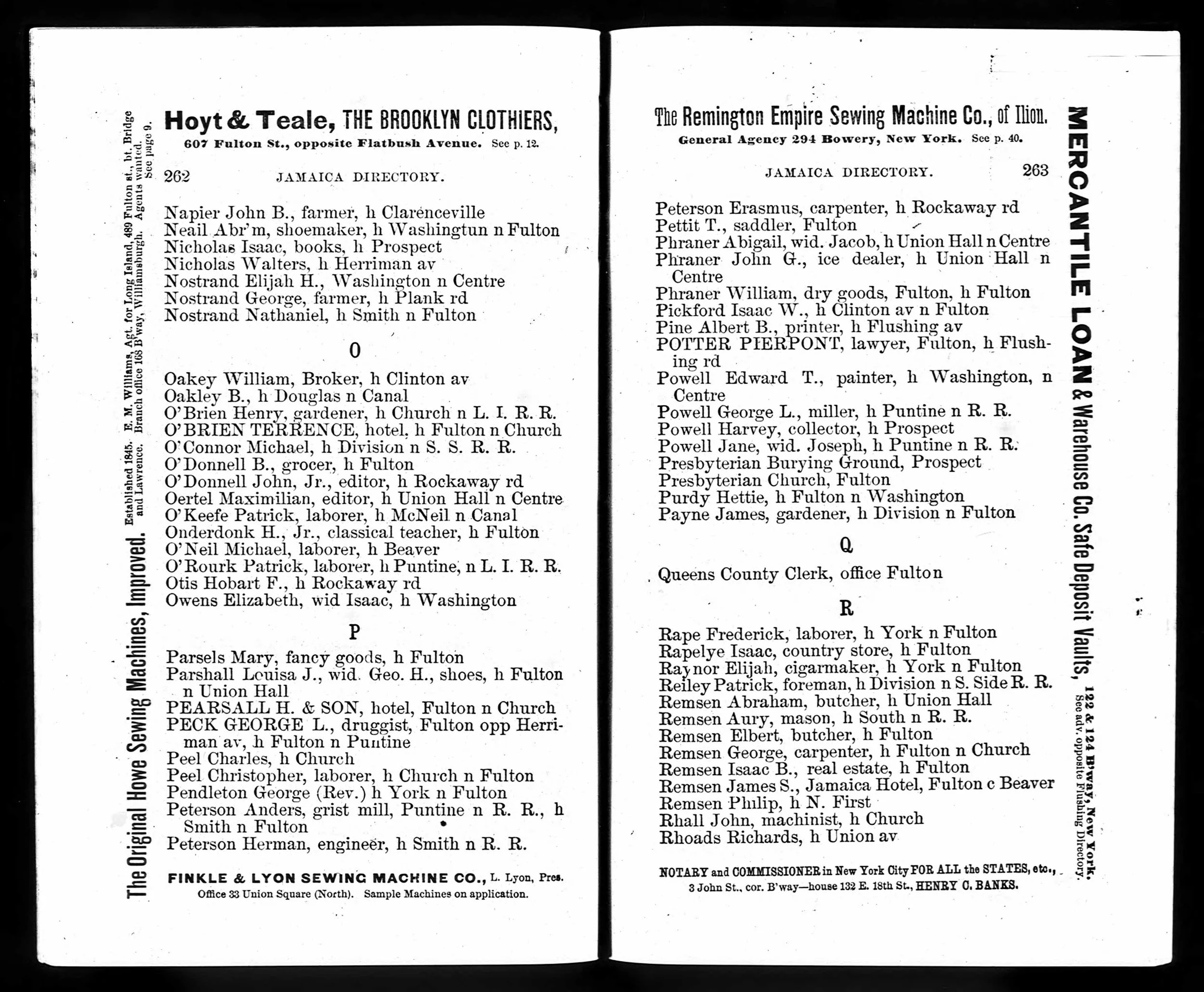 Long Island directory: O'Brien Terrence, hotel, h Fulton n Church