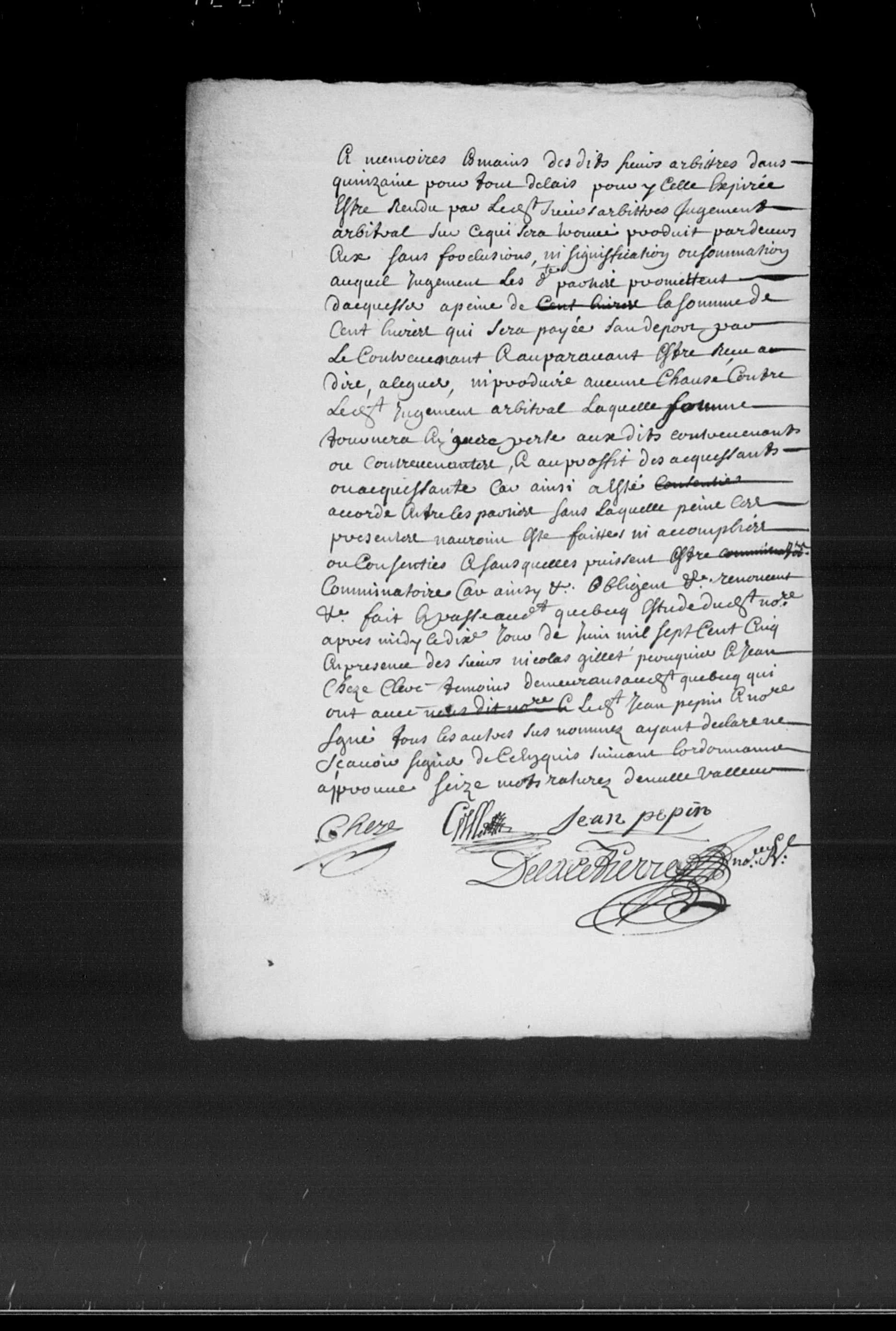 Pepin estate arbitration — page 3 signatures