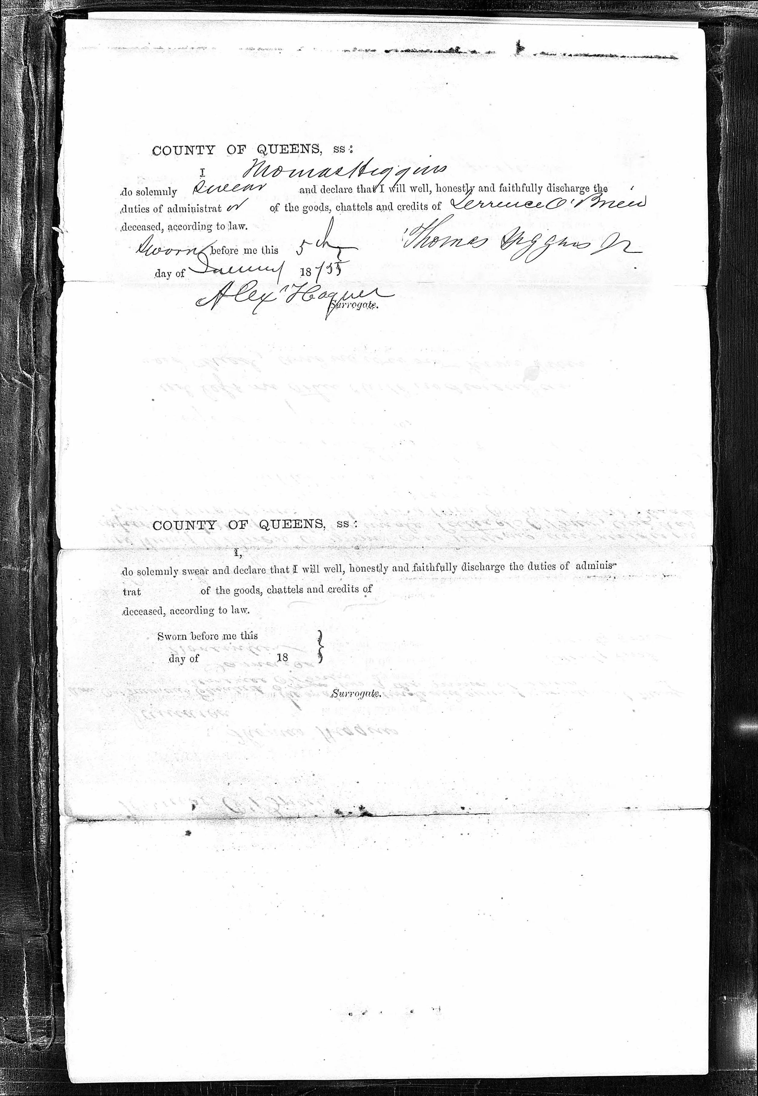 Signed Thomas Higgins Jr