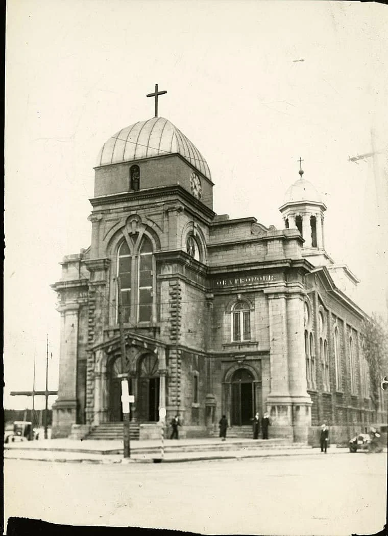 St. Anne's Church exterior, historic photograph