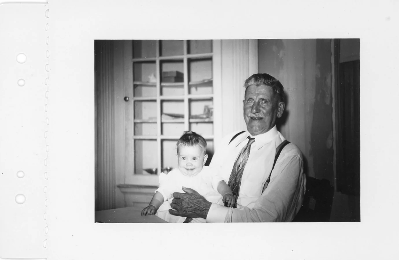 Uncle Gus with baby Kathleen Ambrosio, Summer 1955