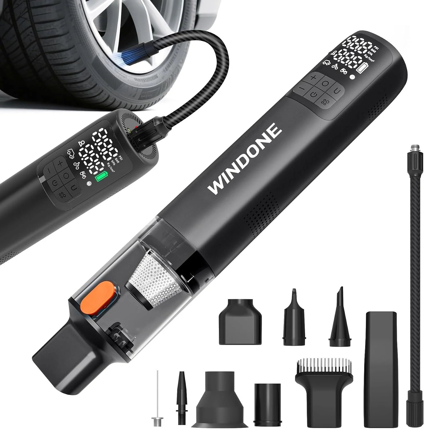 Windone 2-in-1 Car Vacuum and Tire Inflator