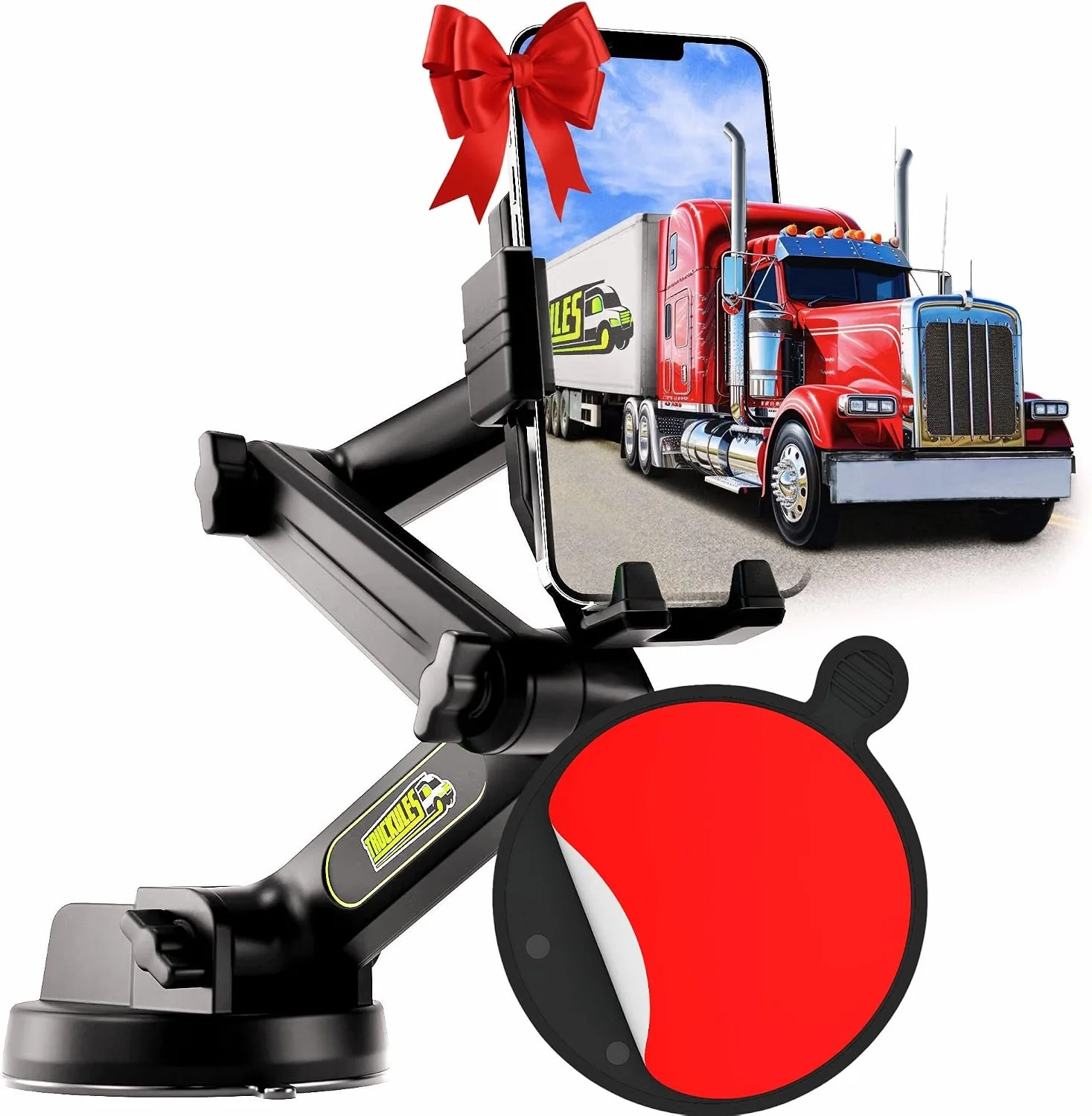 Long arm phone mount for semi truck