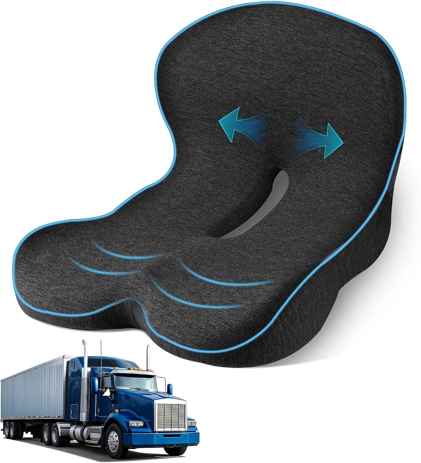 Memory foam seat cushion for truck drivers