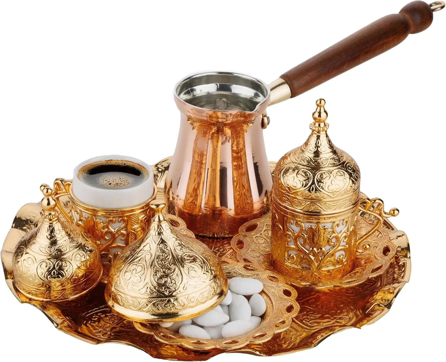 Traditional Copper Coffee Set Džezva Style