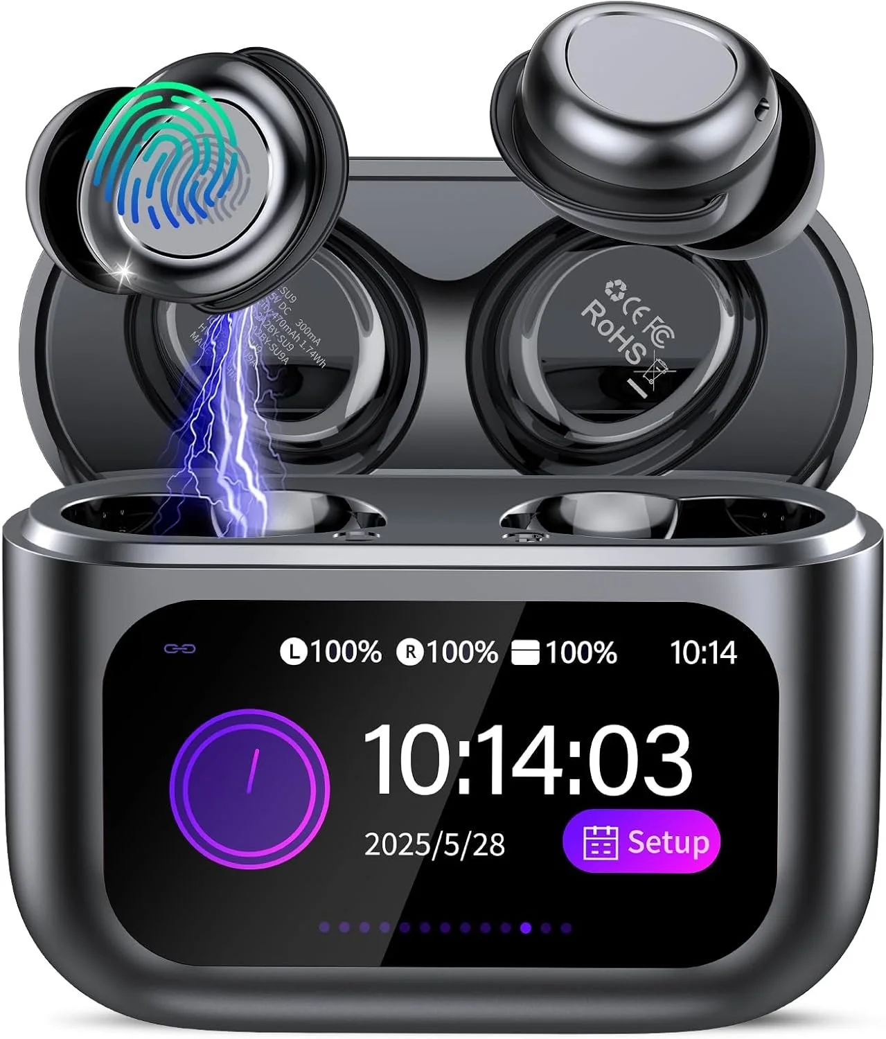 ZYHKON sleep earbuds with touchscreen charging case