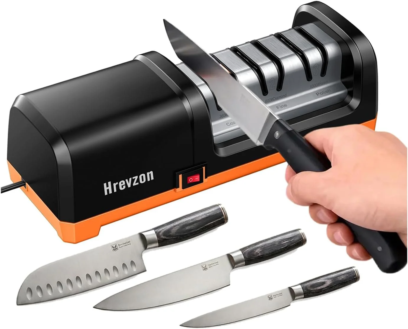 Hrevzon three-stage electric knife sharpener