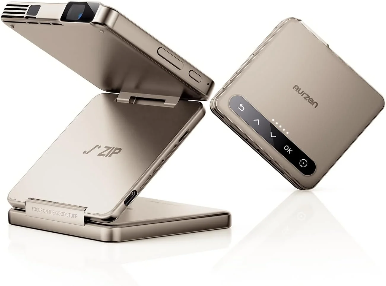 Aurzen ZIP Tri-Fold DLP Pocket Mini Projector
