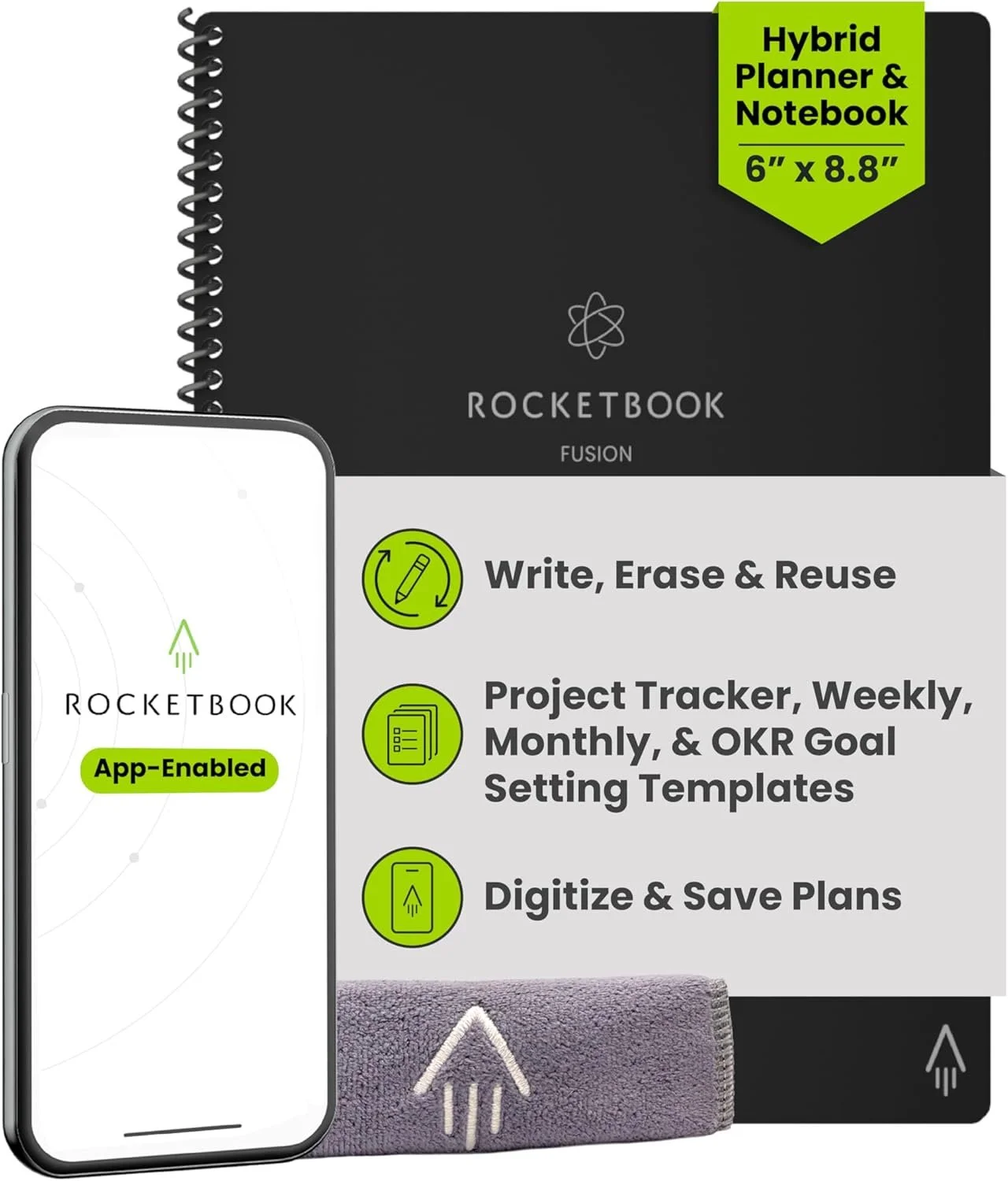 Rocketbook Fusion Hybrid Reusable Planner Notebook