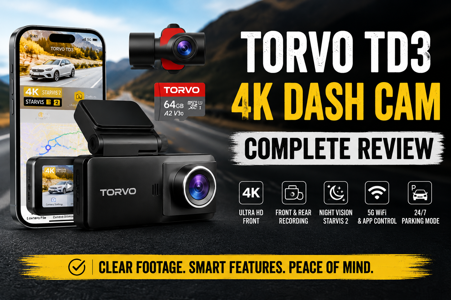 TORVO TD3 4K Dash Cam