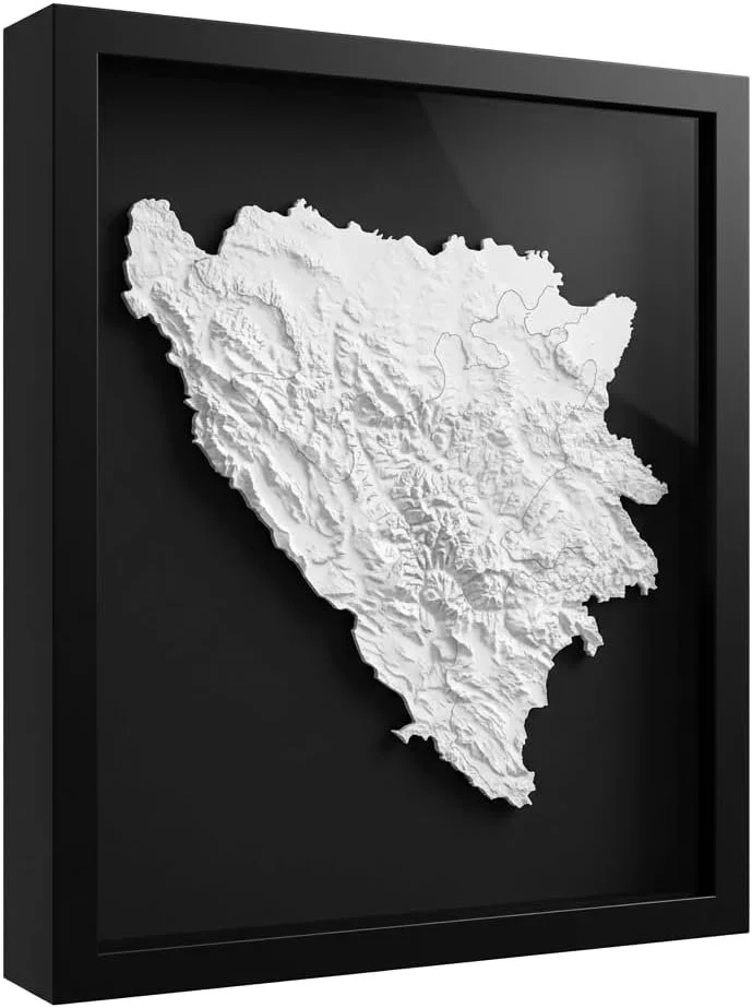 3D Bosnia and Herzegovina Topography Map Wall Art