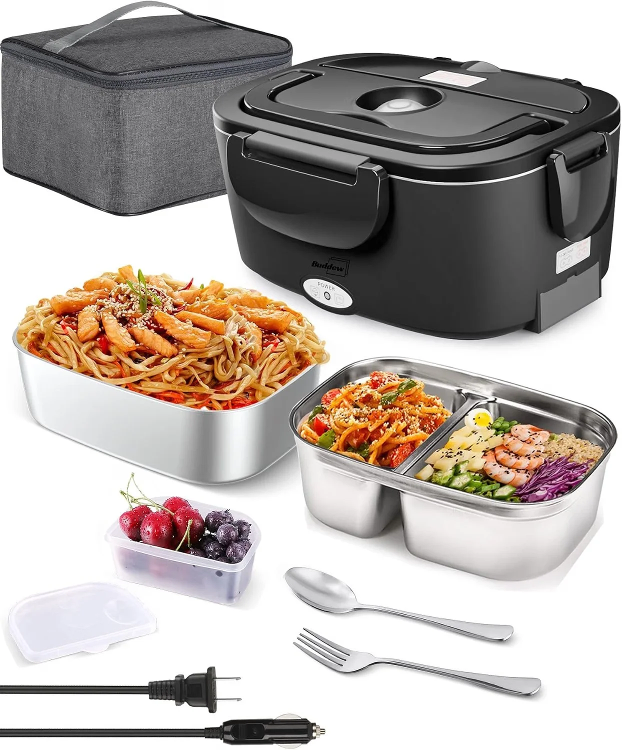 Electric heated lunch box for truck drivers
