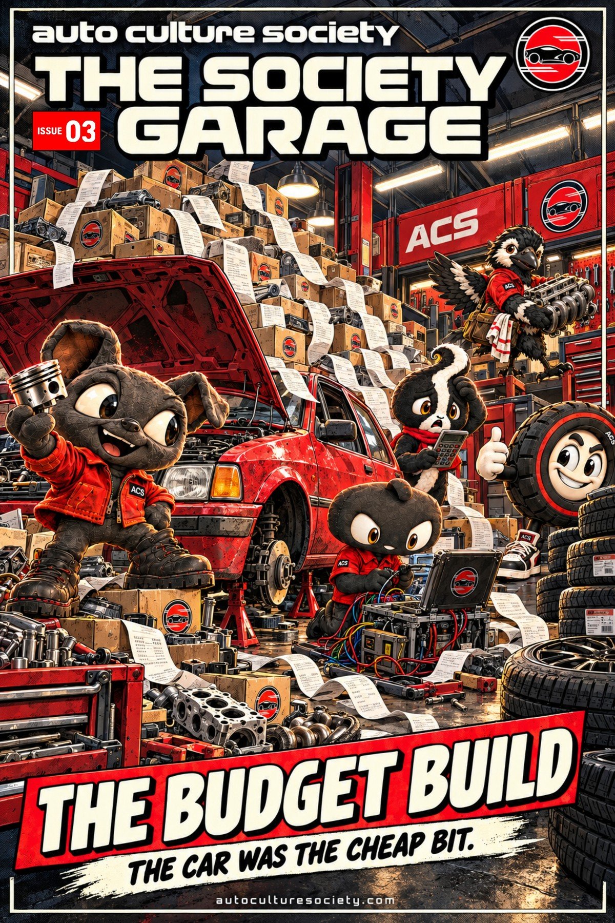 The Society Garage Issue 03: The Budget Build, original comic cover