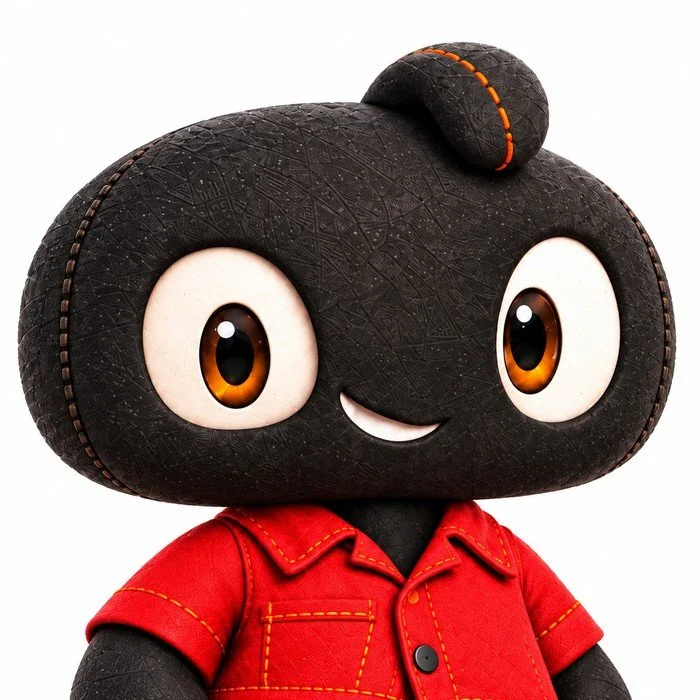 Kit, the inventor, in the original plush character design