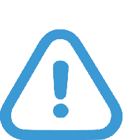 A blue triangle hazard symbol.