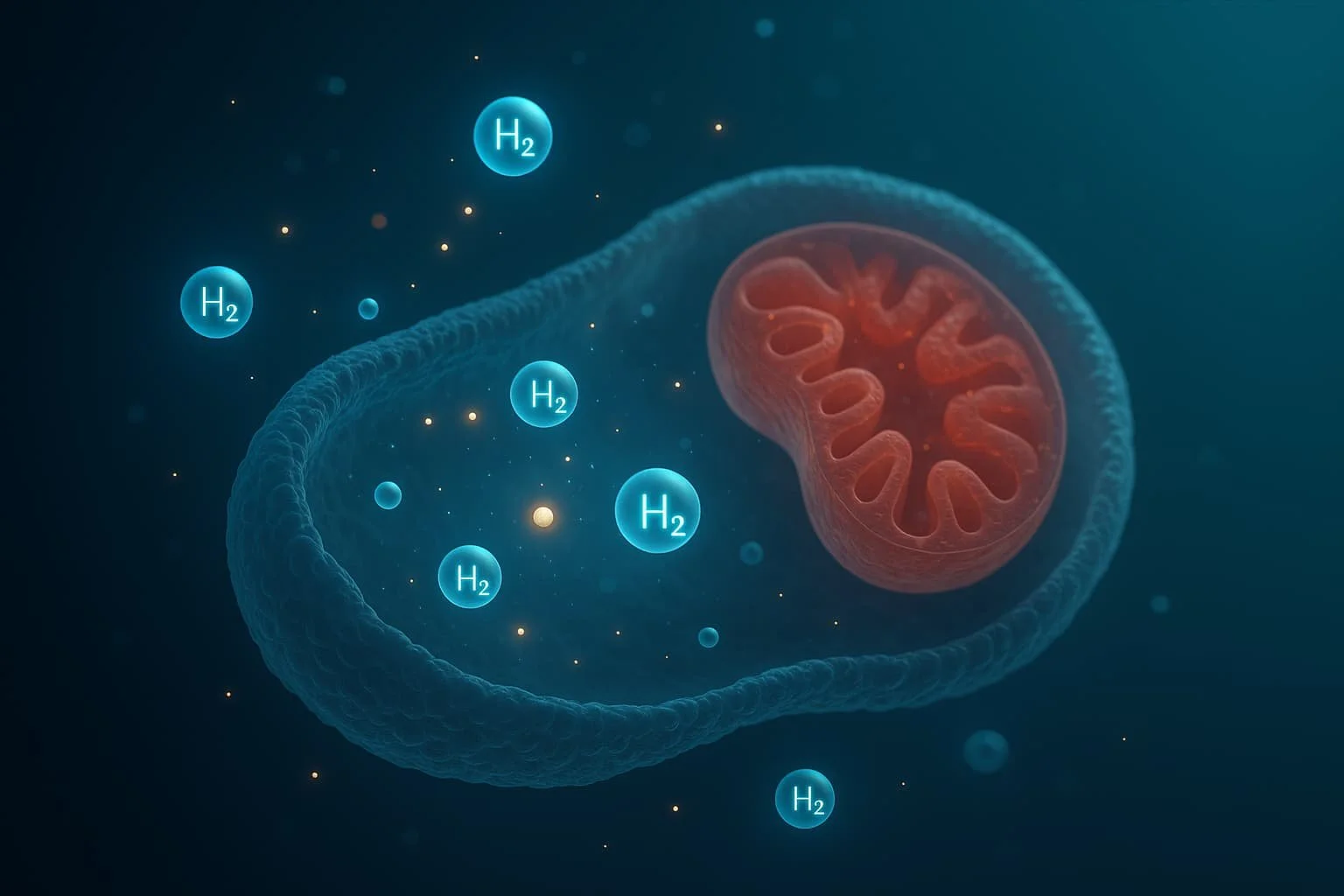 Diagram illustrating the mechanism of action of diatomic hydrogen in organ preservation