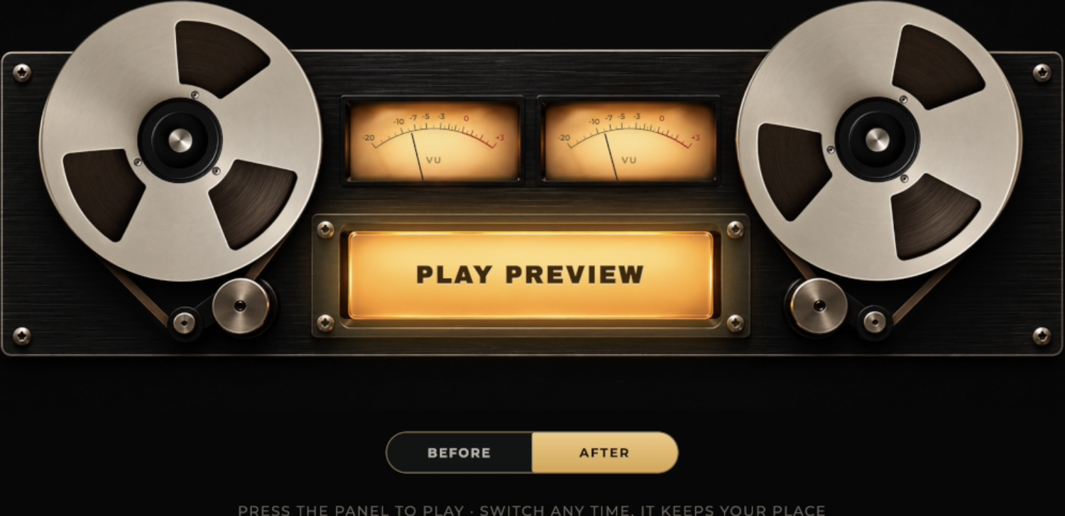 Actual Soundwall mastering preview with before and after playback