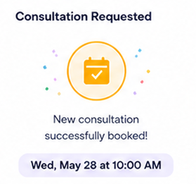 Consultation requested confirmation card