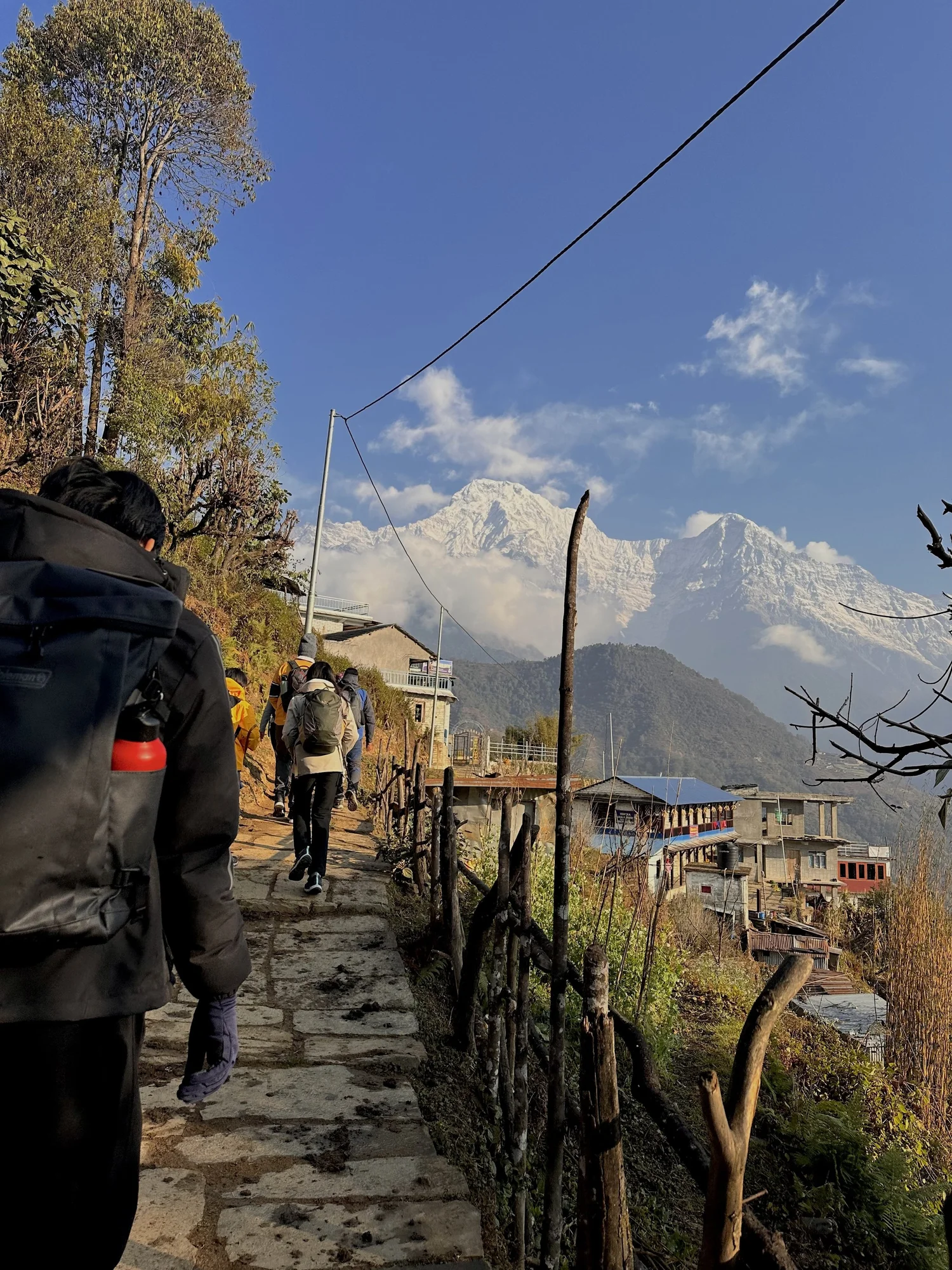 A glimpse of the summit after days of hiking, giving the hope that the peak is just a few hours away