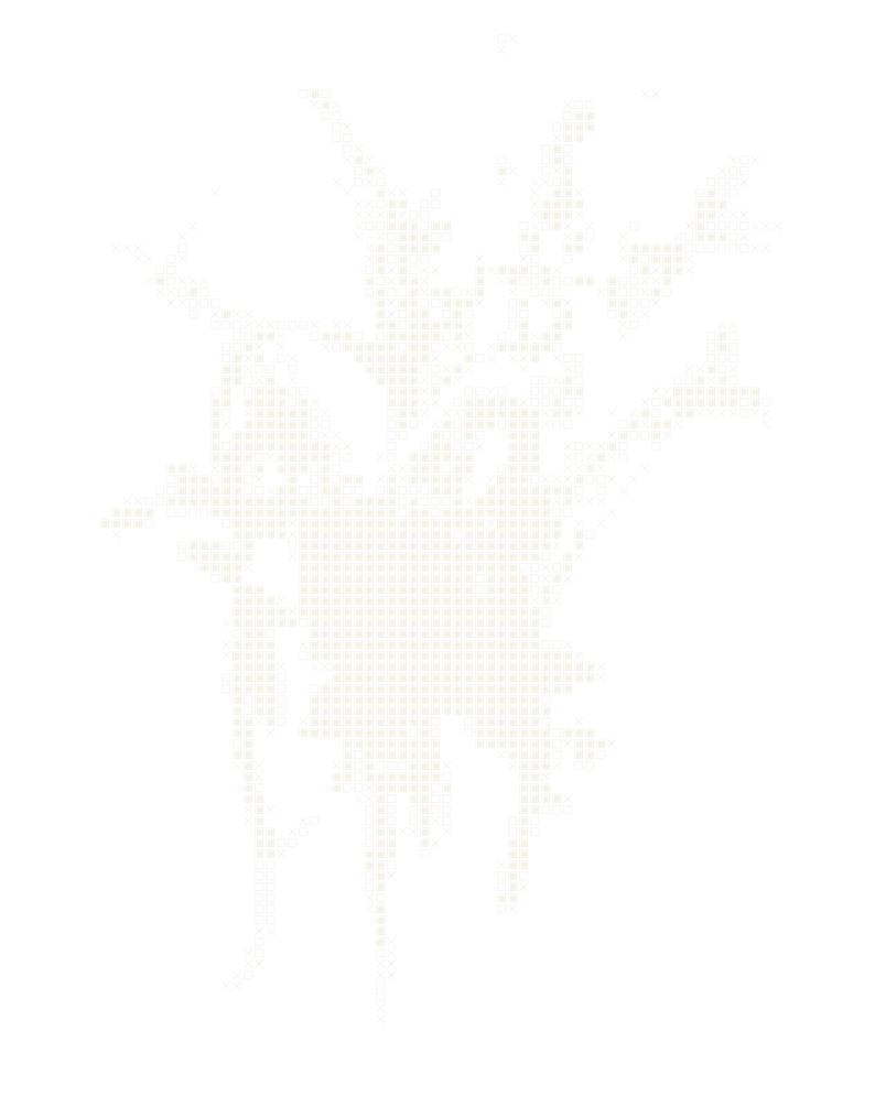 Stitched halftone rendering of a tropical arrangement