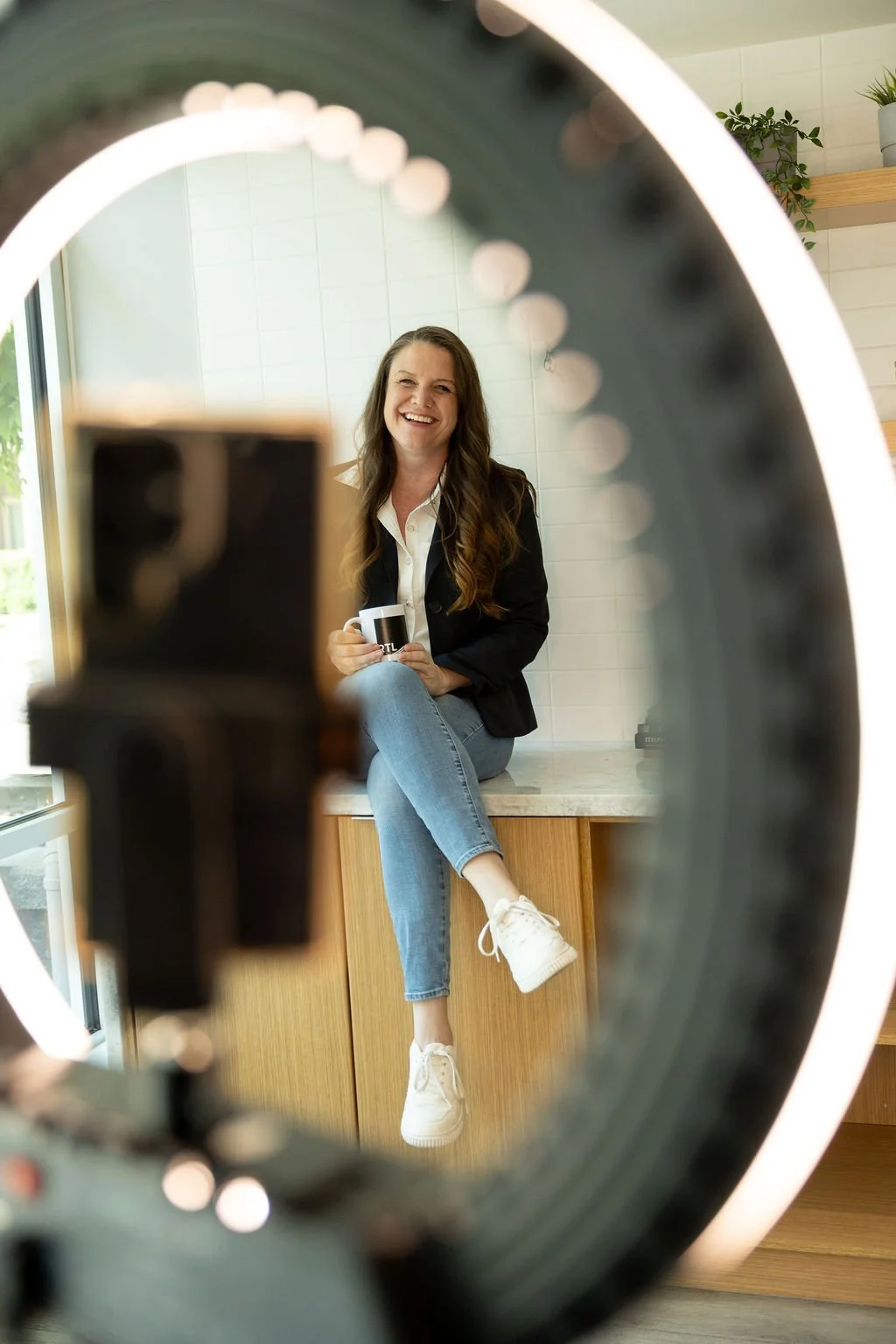 Behind the ring light — Filming Block 1 at 11 AM