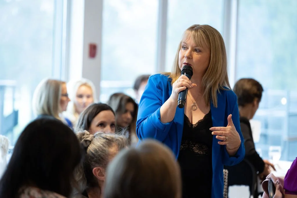 Shirley Weir speaking at the April 2026 Female Forward breakfast hosted by Meghan Simington