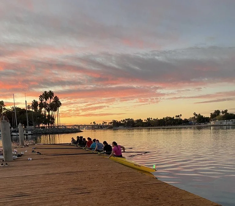 Docking at the end of practice on the water.