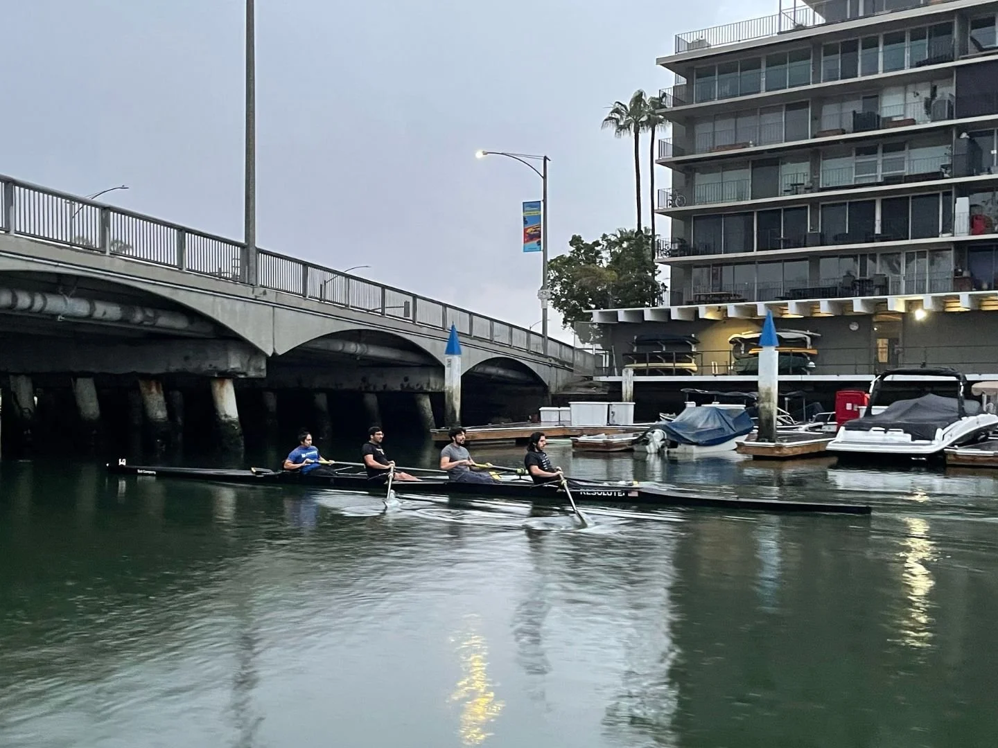 The four goes under the bridge.