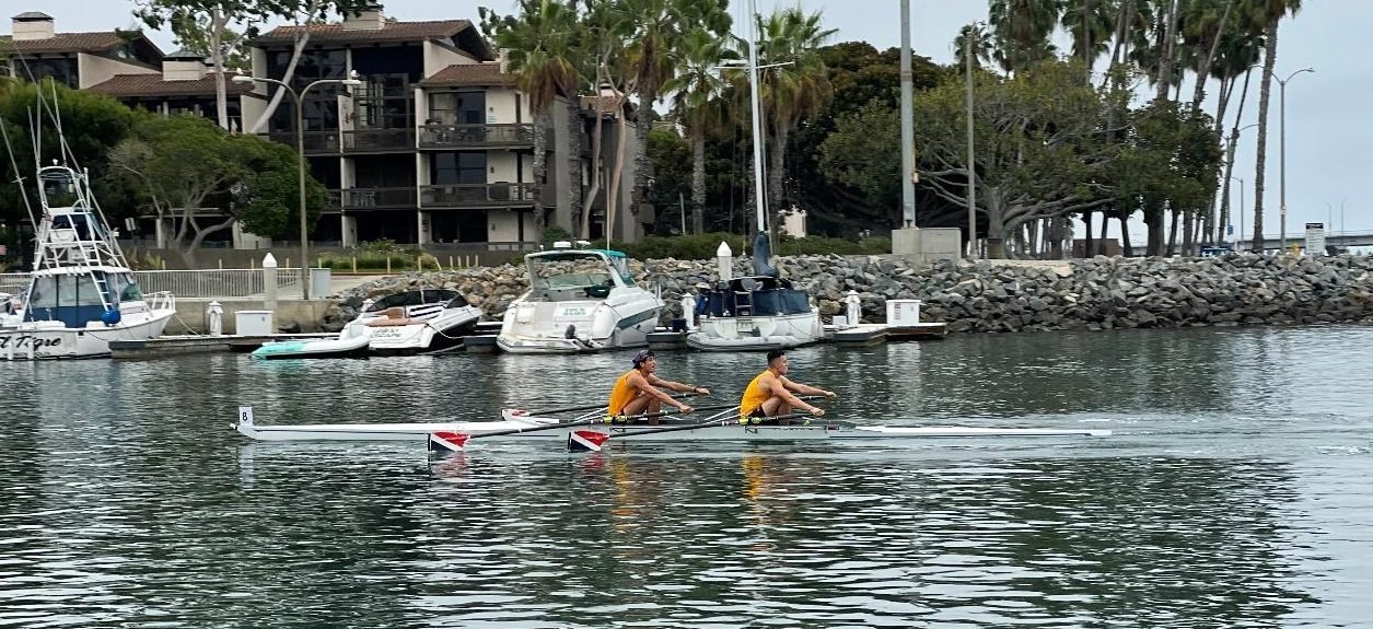 Mike and Ron at the finish of the Bay Series race.