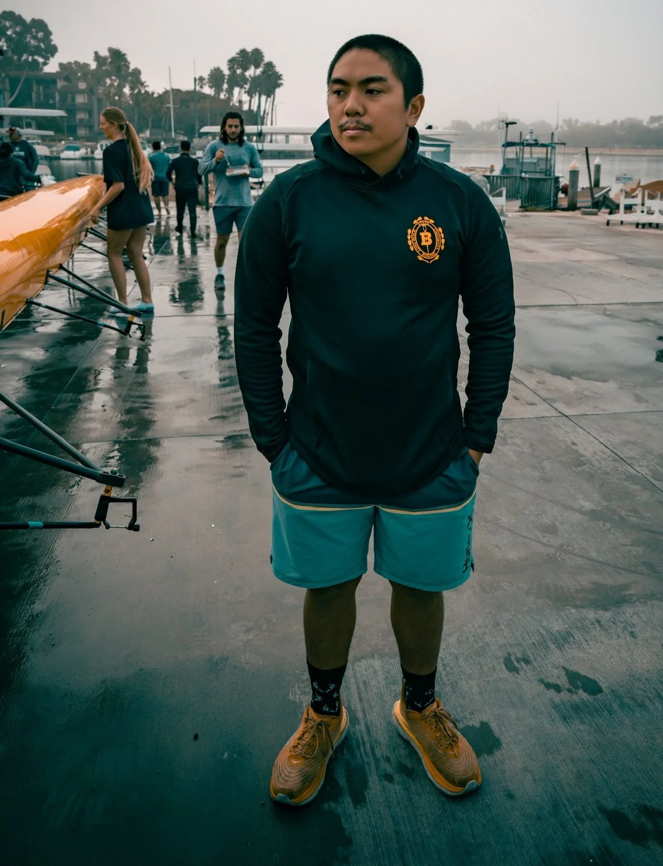 President Andres Boppell fixing his foot stretchers.