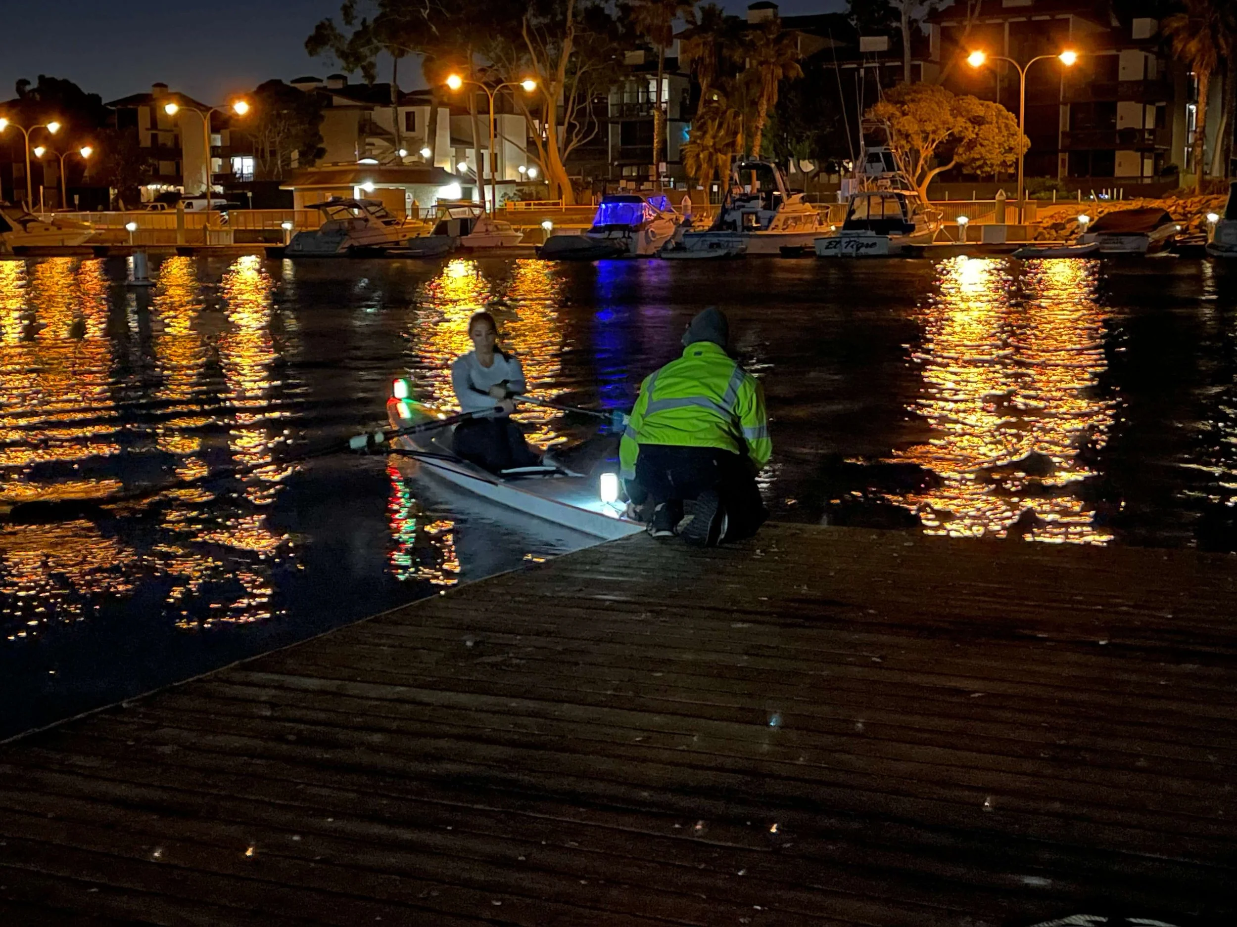 Coach Katrin helps Kiley launch in the single for the first time.