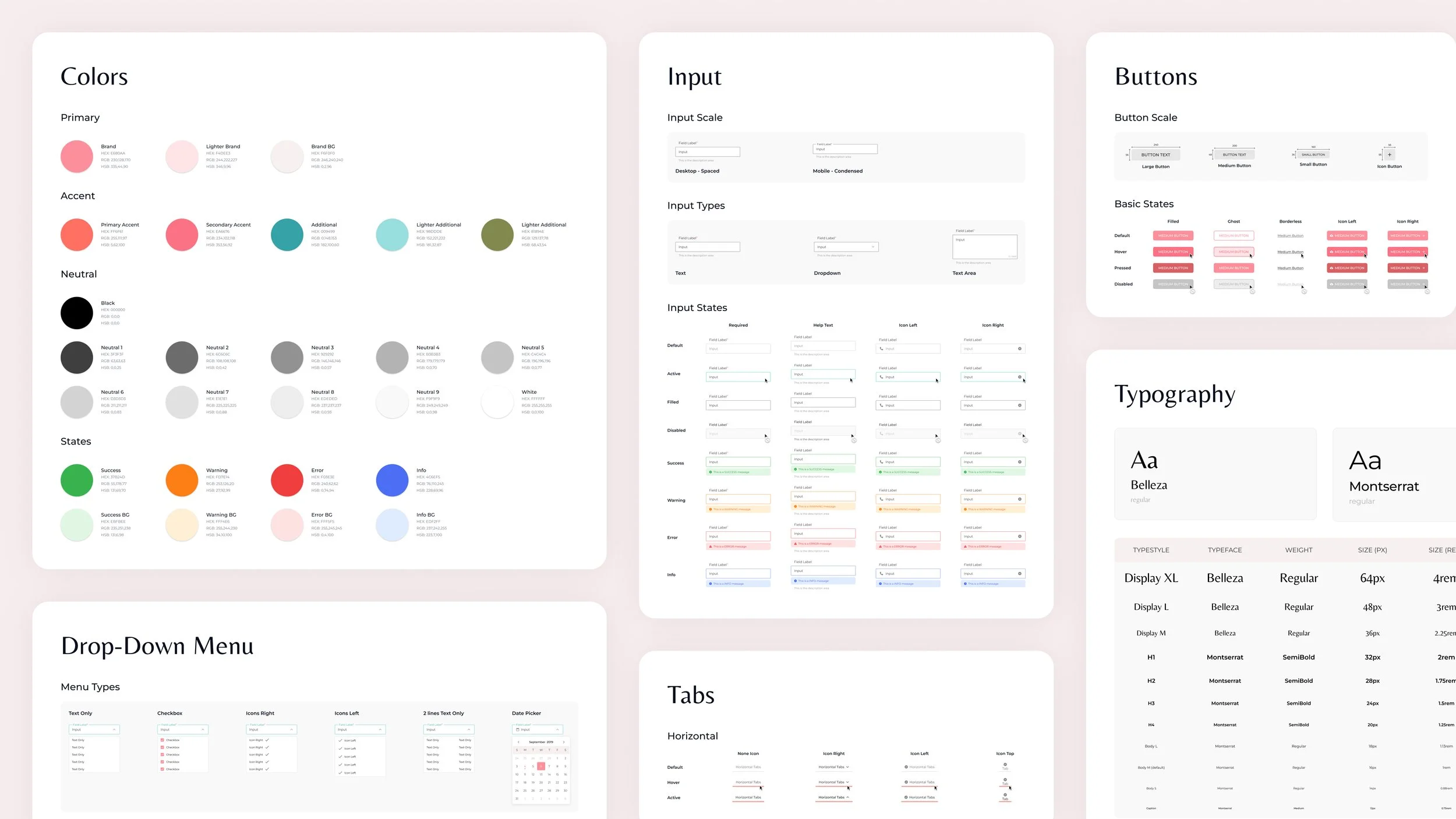 Design system mockup