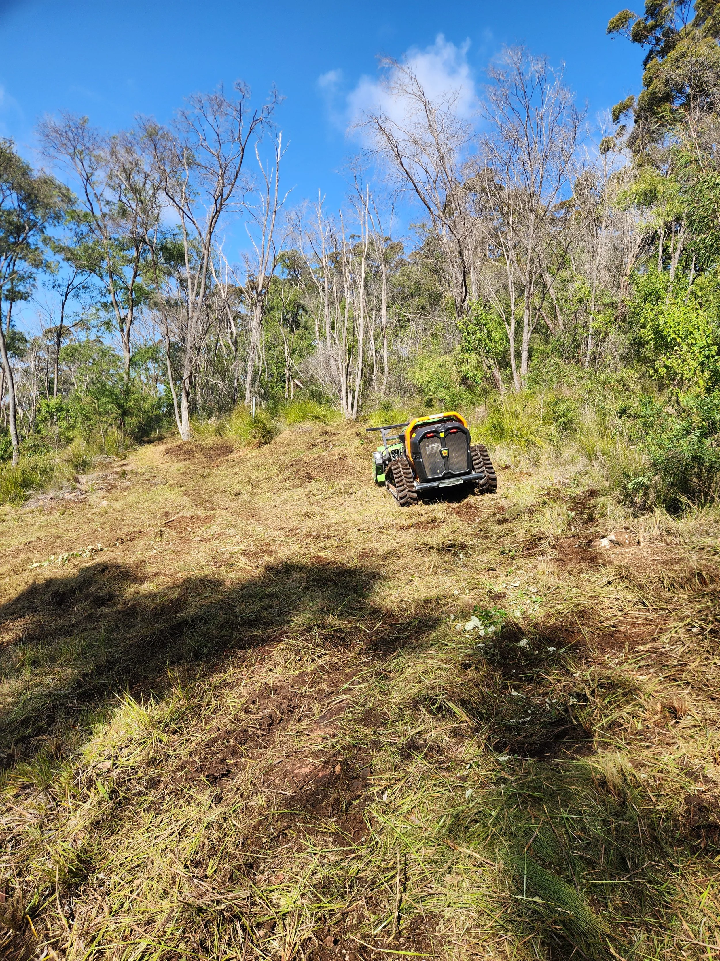 ARC11 mulcher clearing bushland slope for fuel reduction — Great Southern WA