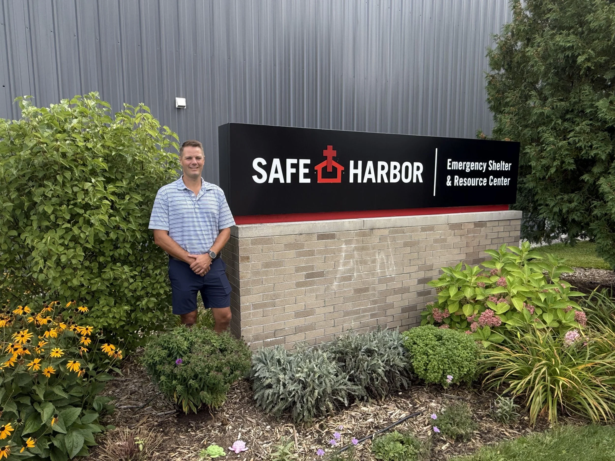 Peter Schous volunteering at Safe Harbor