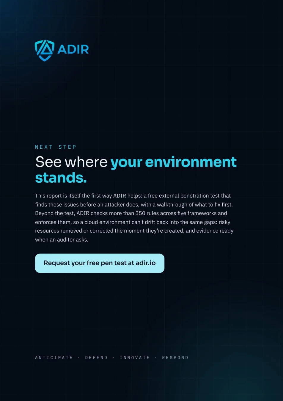 Sample report page 9: Next step