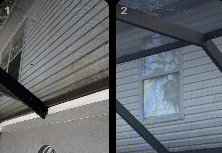 Before and after siding soft wash