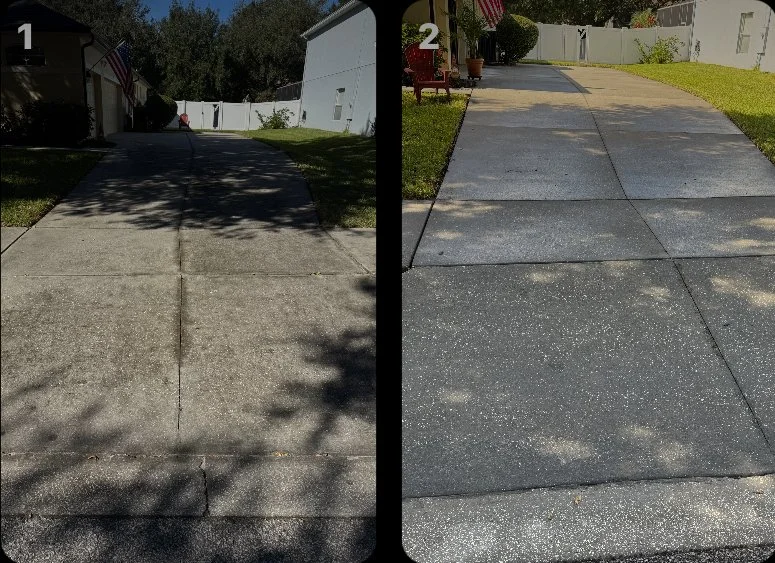 Before and after exterior cleaning by First Due