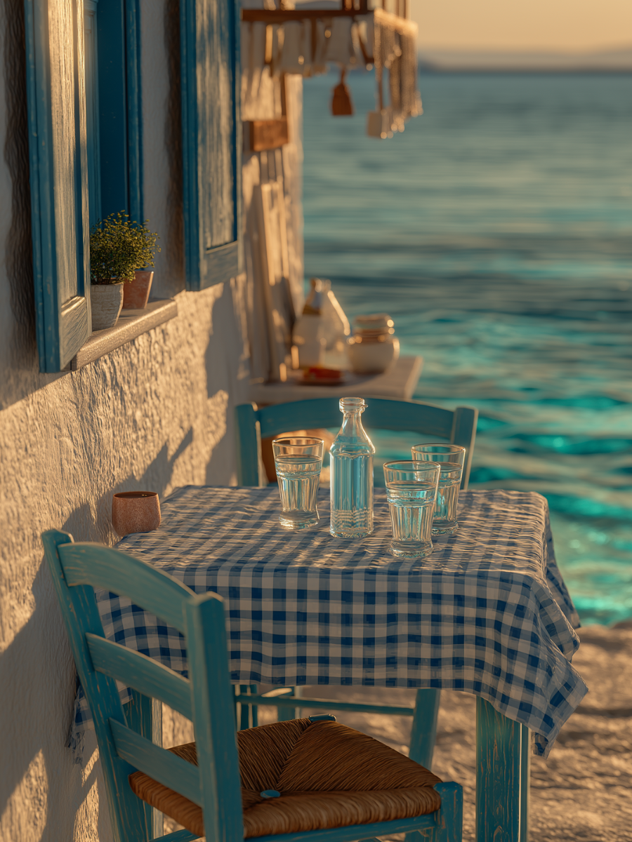Santorini taverna — Greece honeymoon itinerary by The Itinerary Architect