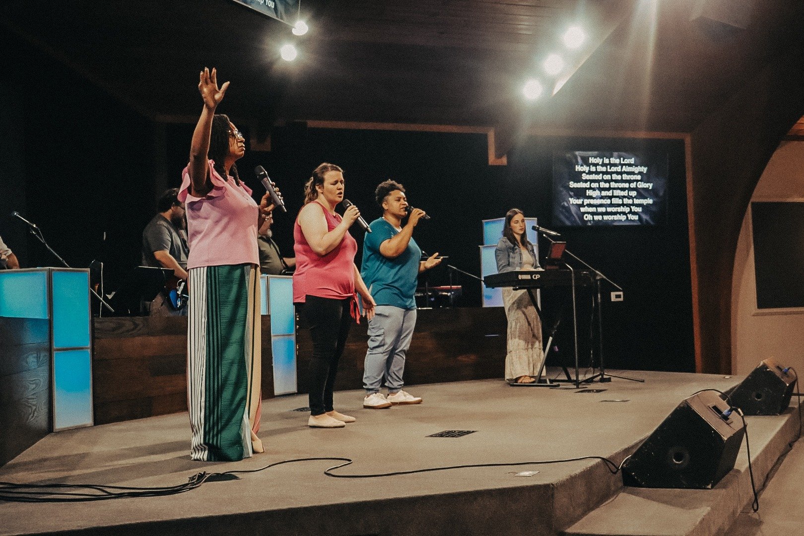 The Unity Church worship team leading the congregation