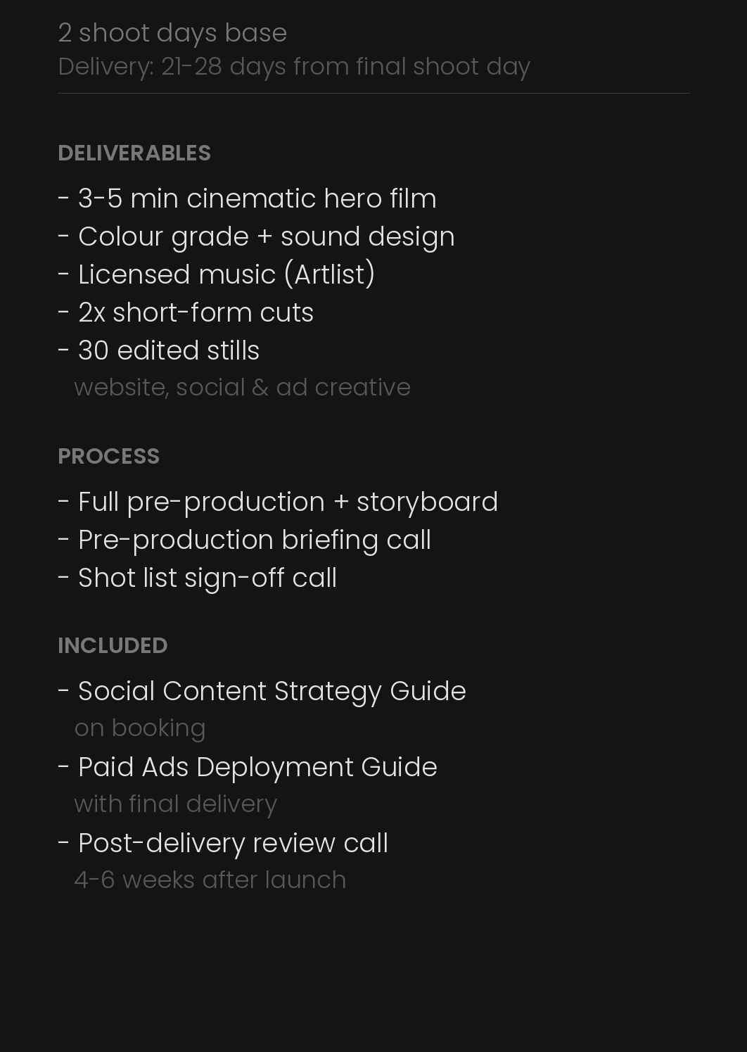 Campaign package details